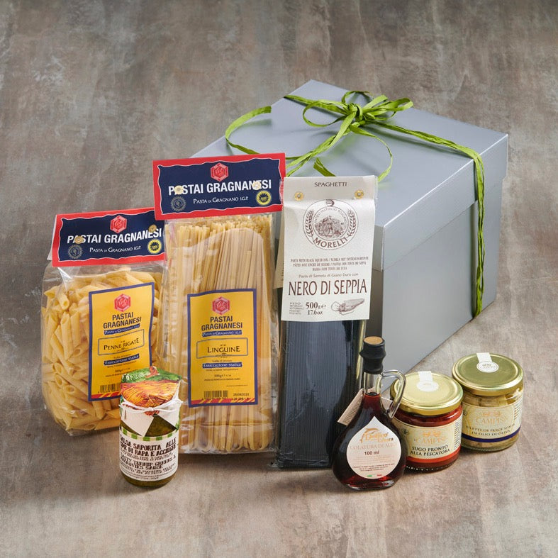 Fish Hamper with pasta and sauces