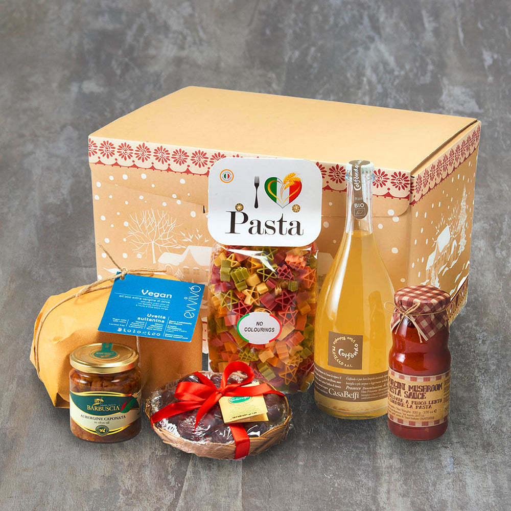 Vegan Christmas Hamper with Wine & Pesto