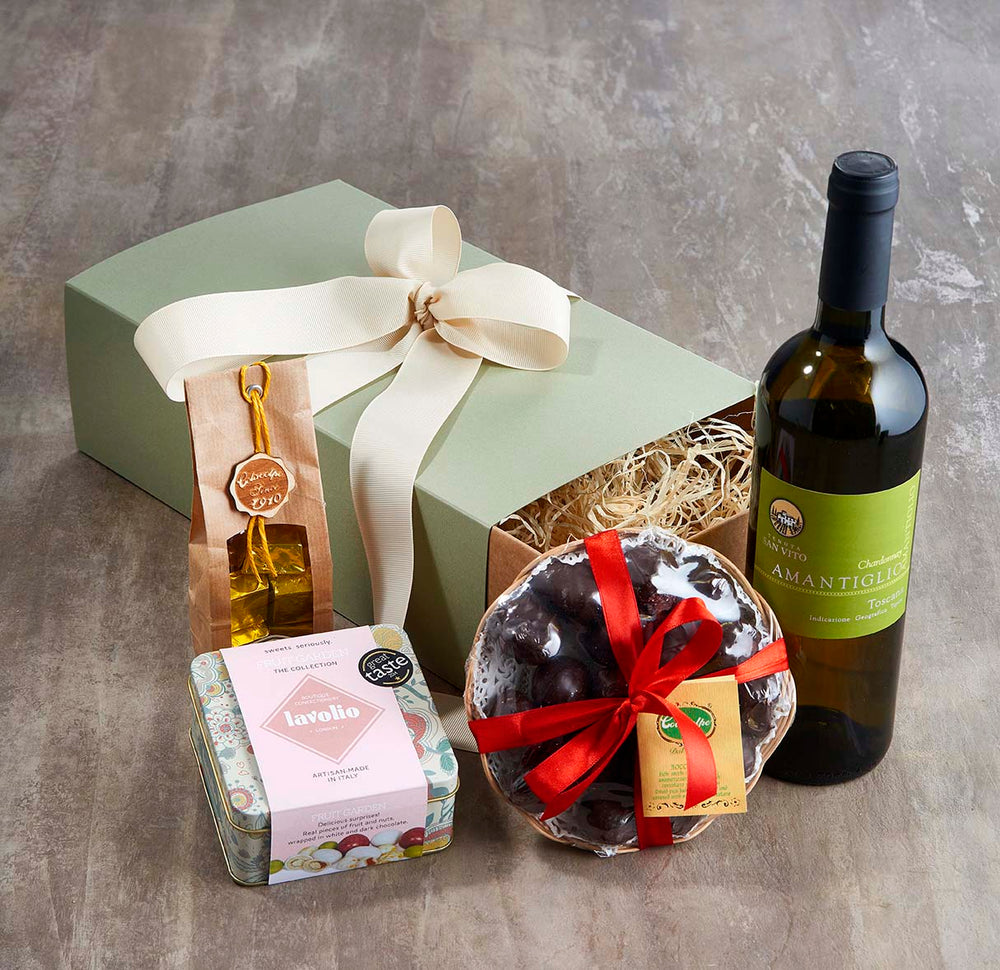 Birthday Hamper for Her with wine and 3 types of chocolates